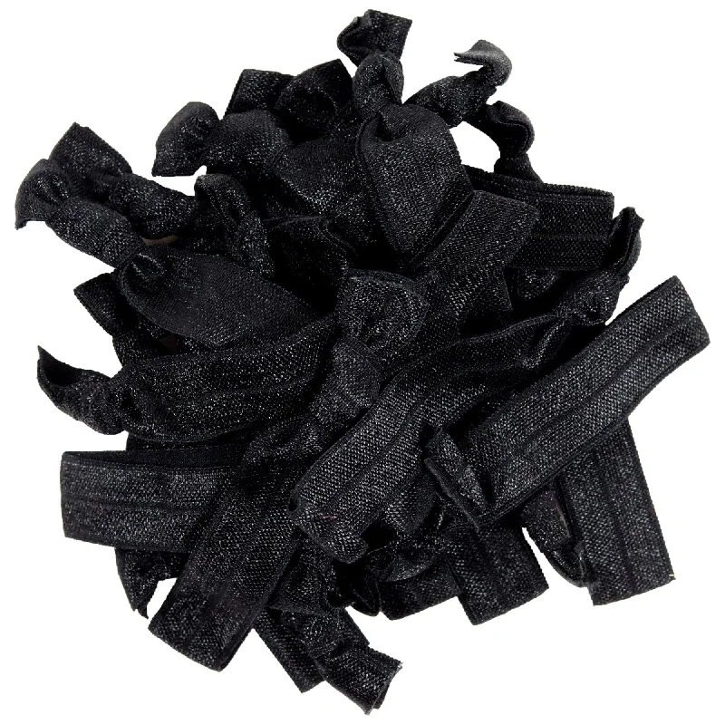 Black Ribbon Hair Ties - 20 Pack