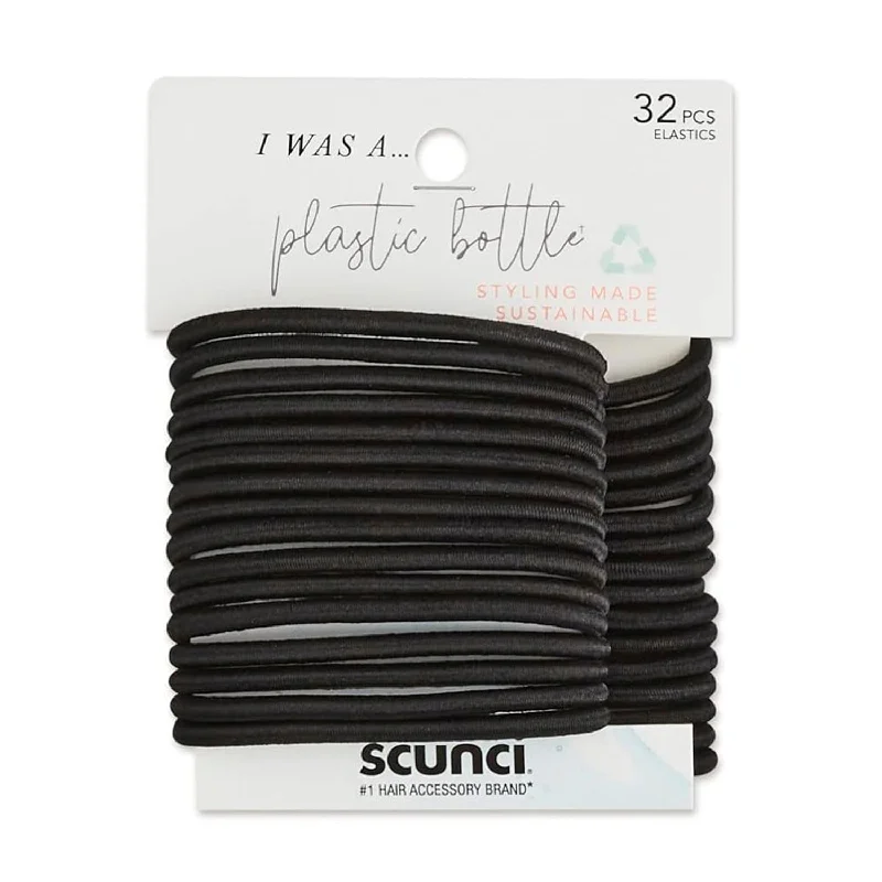 Scunci Consciously Minded Elastics Black 32pcs