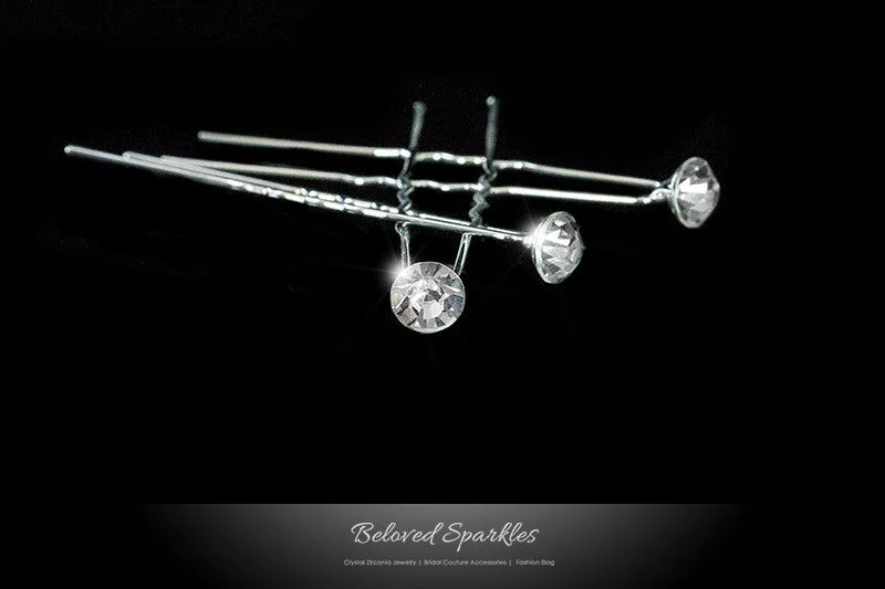 Riana Solitaire Hair Stick Pin | Rhinestone