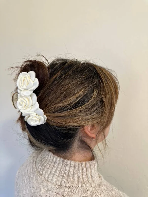 Satin Roses Claw Clip