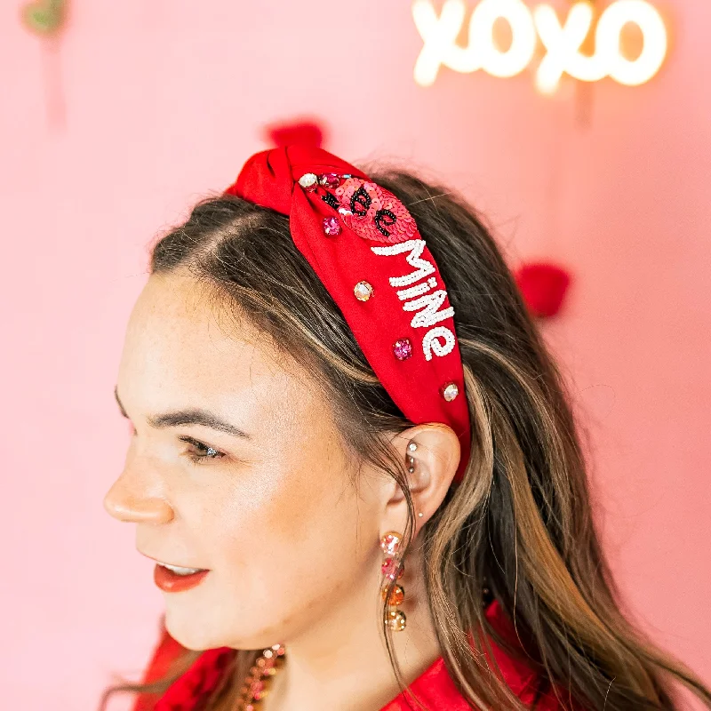 BE MINE Crystal Detailed Knot Headband