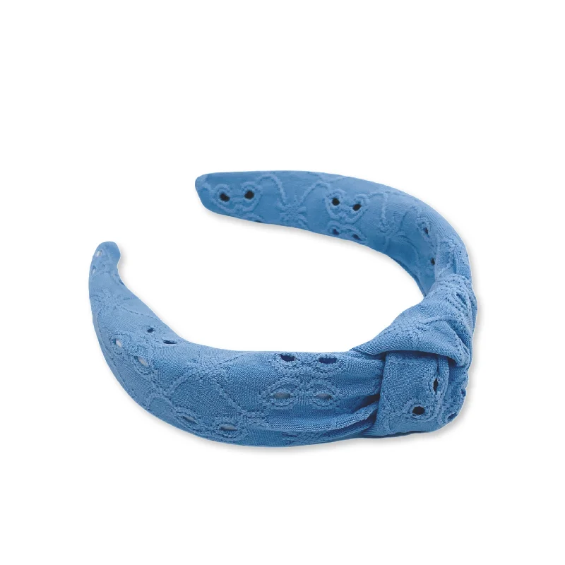 Blue Eyelet Hard Headband