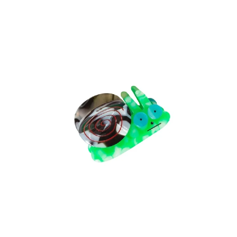 Snail Mini Hair Claw - Green Snail