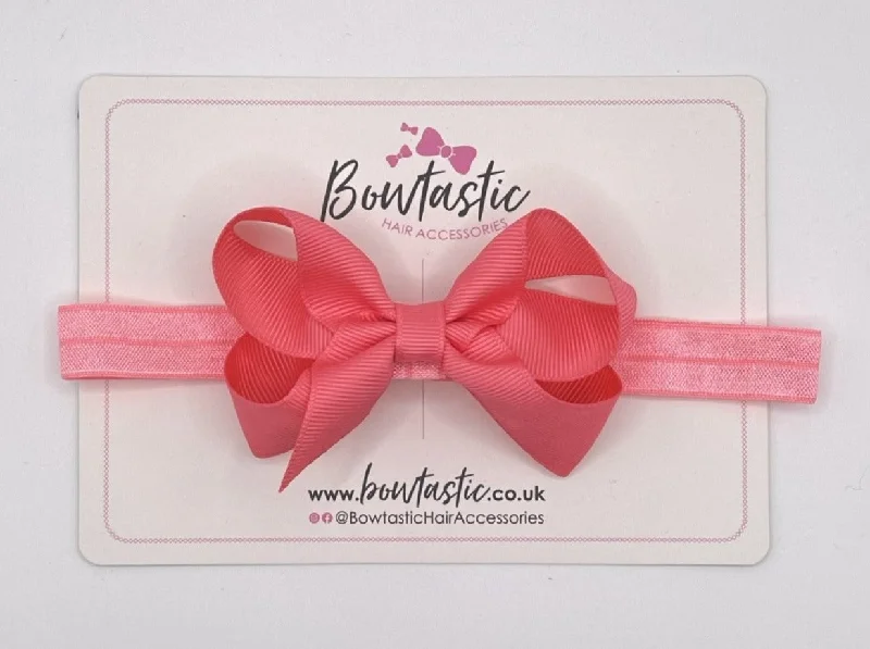 3.5 Inch Baby Headband - Coral Rose