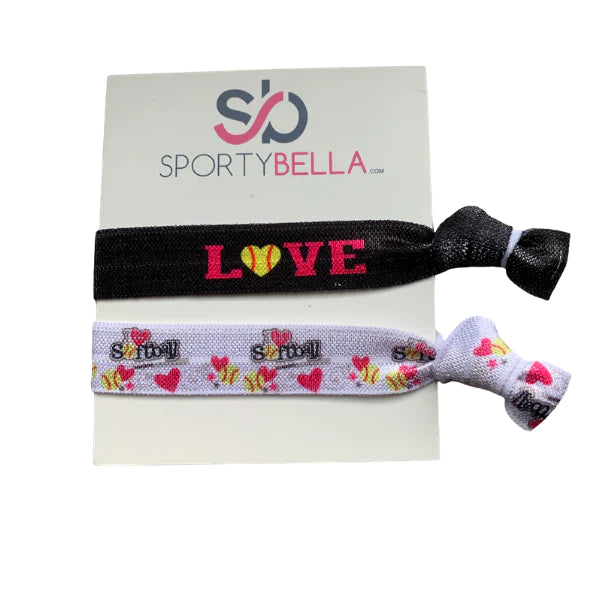 Softball Love Hair Ties - 2pc