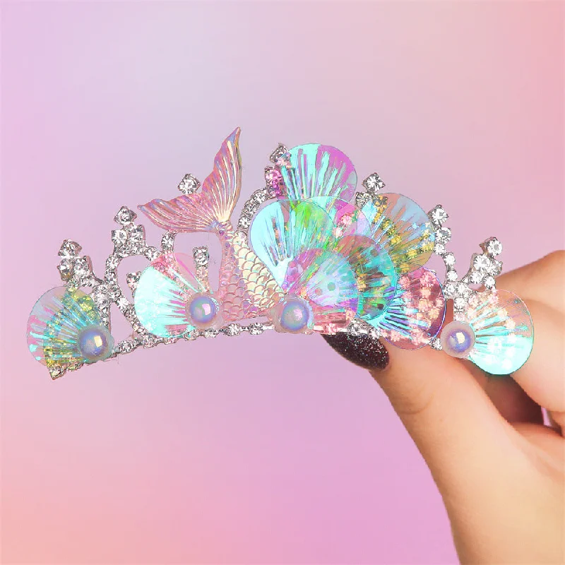 Wholesale Mermaid Rhinestone Comb Crown Hairpins and Headbands