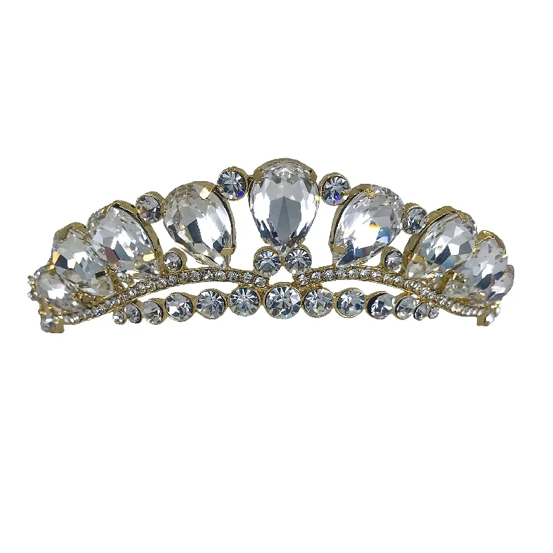 Rosalia Crystal Cluster Gold Tiara