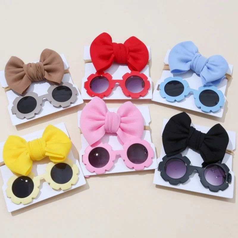 Wholesale Fabric Kids Headband Sunglasses Set